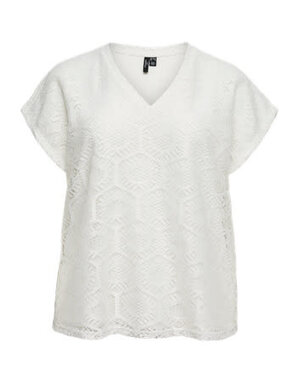 Vero Moda Curve VMCIRIS CROCHET V-NECK T-SHIRT JRS CUR