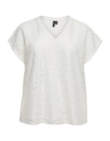 Vero Moda Curve VMCIRIS CROCHET V-NECK T-SHIRT JRS CUR