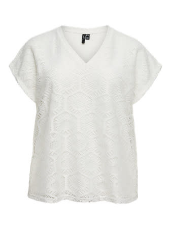 Vero Moda Curve VMCIRIS CROCHET V-NECK T-SHIRT JRS CUR