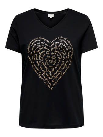 ONLY CARMAKOMA CARLYDIA LIFE SS V-NECK REG TEE JRS