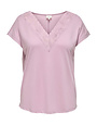 ONLY CARMAKOMA CARNICKY LIFE CAPSLEEVE V-NECK TOP JRS