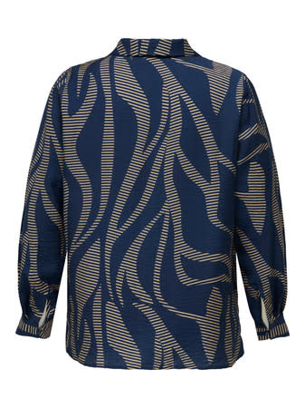 ONLY CARMAKOMA CARFANNIL LS V-NECK TOP AOP