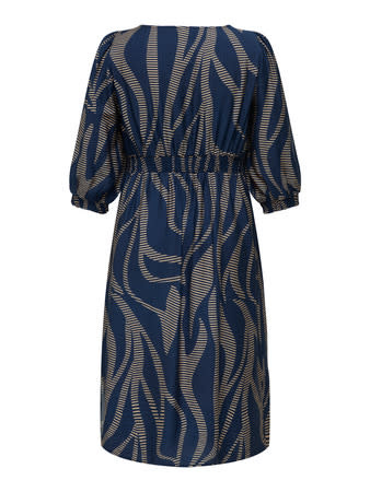 ONLY CARMAKOMA CARFANNIL 3/4 CALF SMOCK DRESS AOP