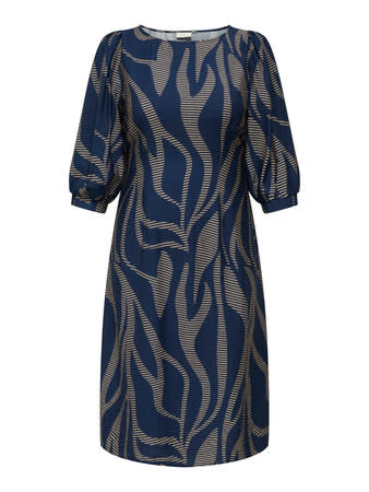 ONLY CARMAKOMA CARFANNIL 3/4 CALF SMOCK DRESS AOP