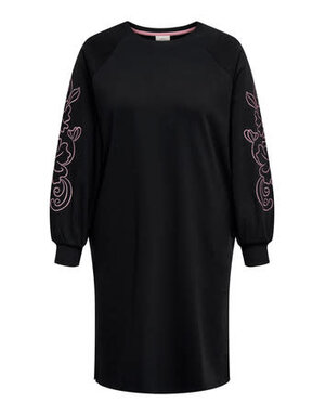 ONLY CARMAKOMA CARELLE L/S O-NECK ABOVE KNEE DRESS JRS