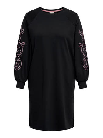 ONLY CARMAKOMA CARELLE L/S O-NECK ABOVE KNEE DRESS JRS