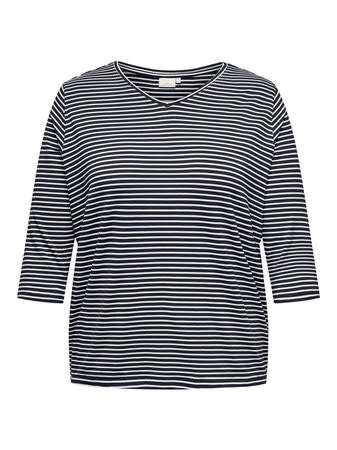 ONLY CARMAKOMA CARLINA 3/4 SLEEVE V-NECK BLOUSE JRS (2 kleuren)