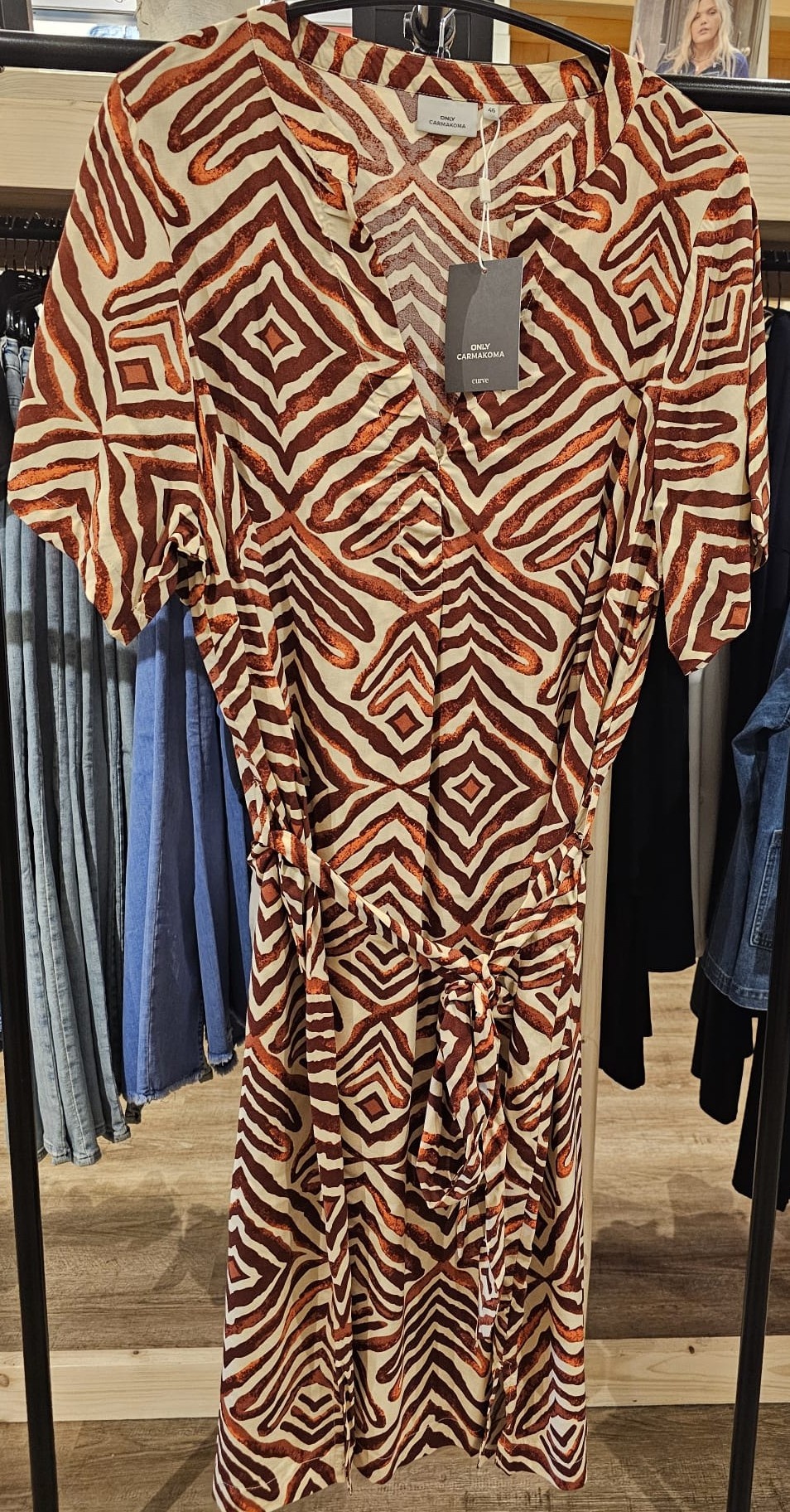 ONLY CARMAKOMA CARSHILLA 2/4 KNEE DRESS VIS AOP BS