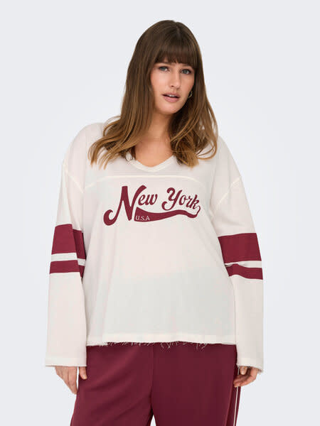 ONLY CARMAKOMA CAREMERY L/S V-NECK SWEAT JRS