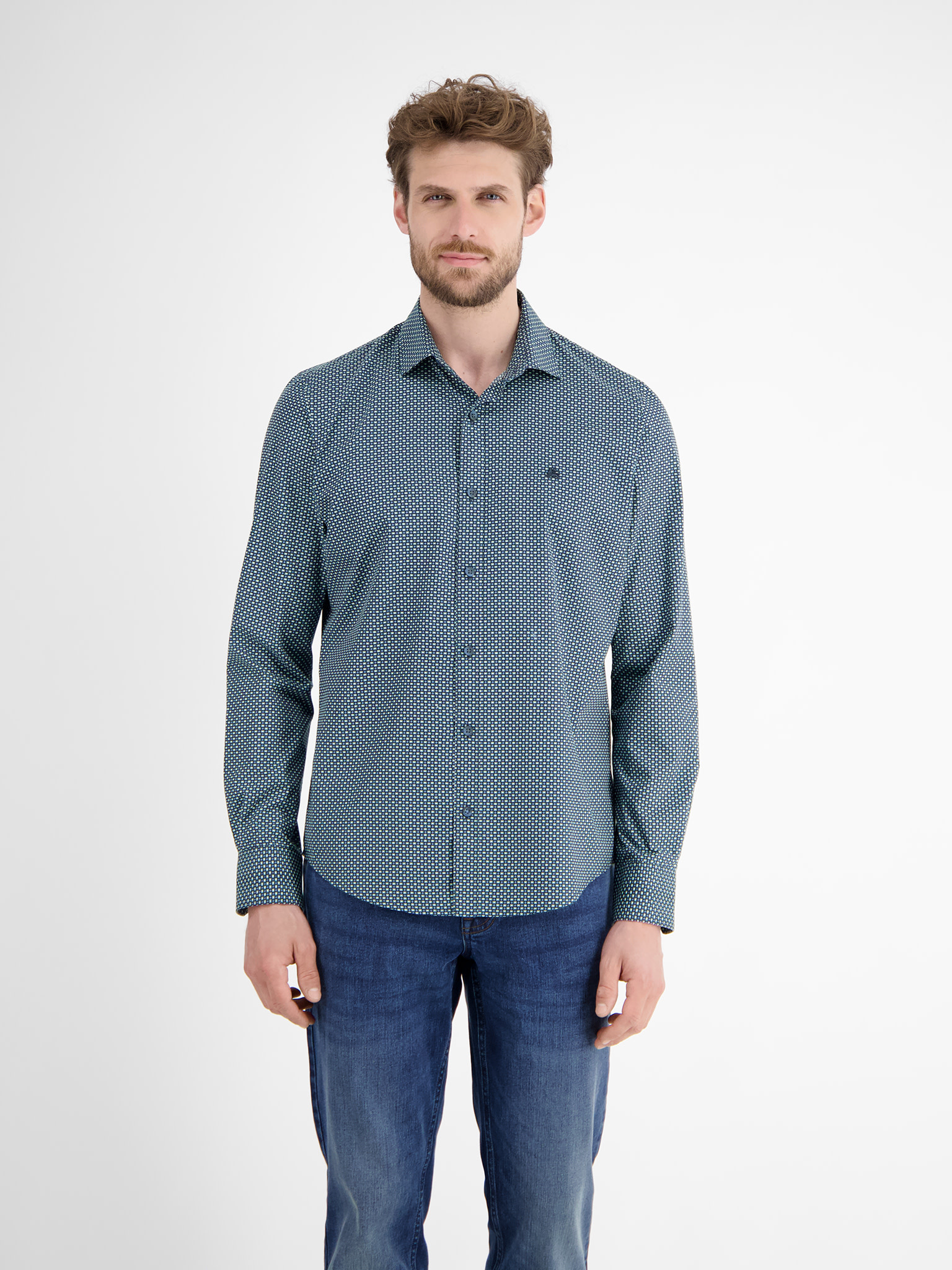 LERROS H POPLIN AOP M/TIE