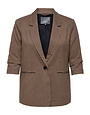 ONLY CARMAKOMA CARLETTIE LIFE 3/4 CHECK BLAZER TLR