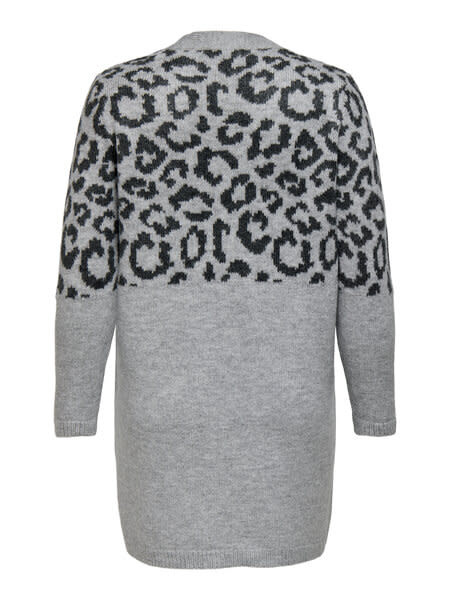 ONLY CARMAKOMA CARJADE ANIMAL L/S CARDIGAN KNT NOOS