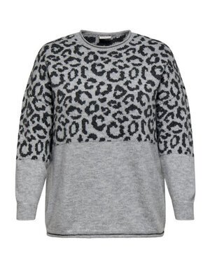 ONLY CARMAKOMA CARJADE ANIMAL L/S O-NECK KNT NOOS