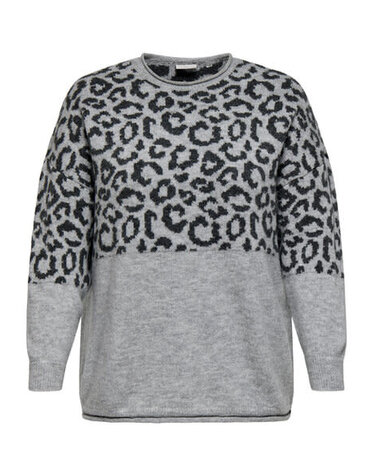 ONLY CARMAKOMA CARJADE ANIMAL L/S O-NECK KNT NOOS