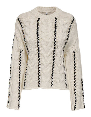 ONLY CARMAKOMA CARTESSA CABEL STITCH LS O-NECK KNT