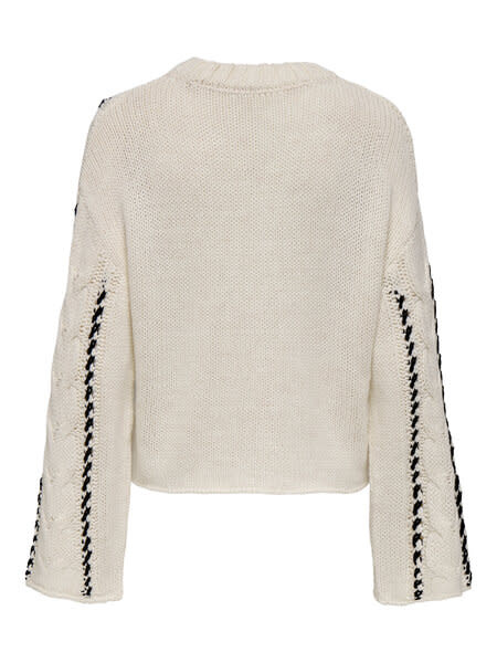 ONLY CARMAKOMA CARTESSA CABEL STITCH LS O-NECK KNT