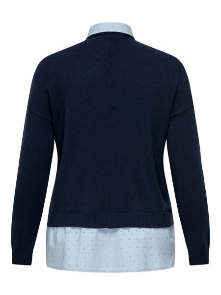ONLY CARMAKOMA CARDAGMAR LS COLLAR MIX KNT
