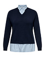 ONLY CARMAKOMA CARDAGMAR LS COLLAR MIX KNT