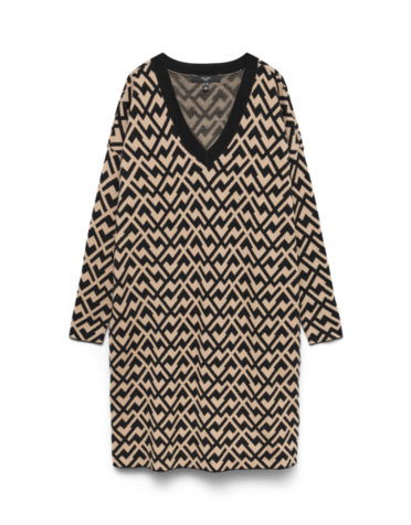 Vero Moda Curve VMCARIA LS V-NCK BATWING SHORT DRESS CUR