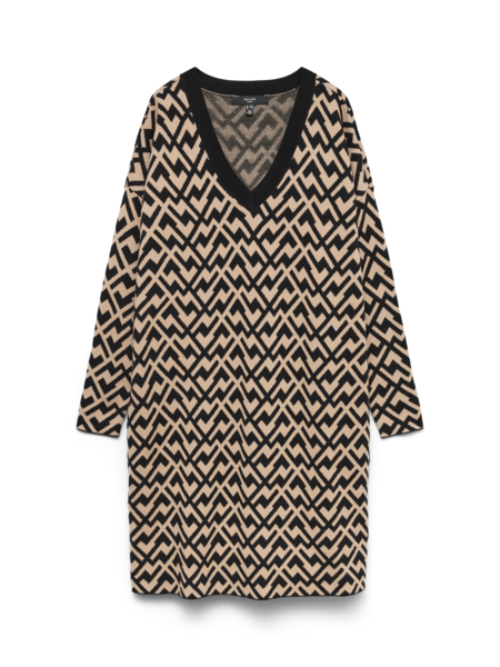 Vero Moda Curve VMCARIA LS V-NCK BATWING SHORT DRESS CUR