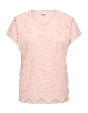 ONLY CARMAKOMA CARLULU LIFE S/S V-NECK TOP BOX JRS