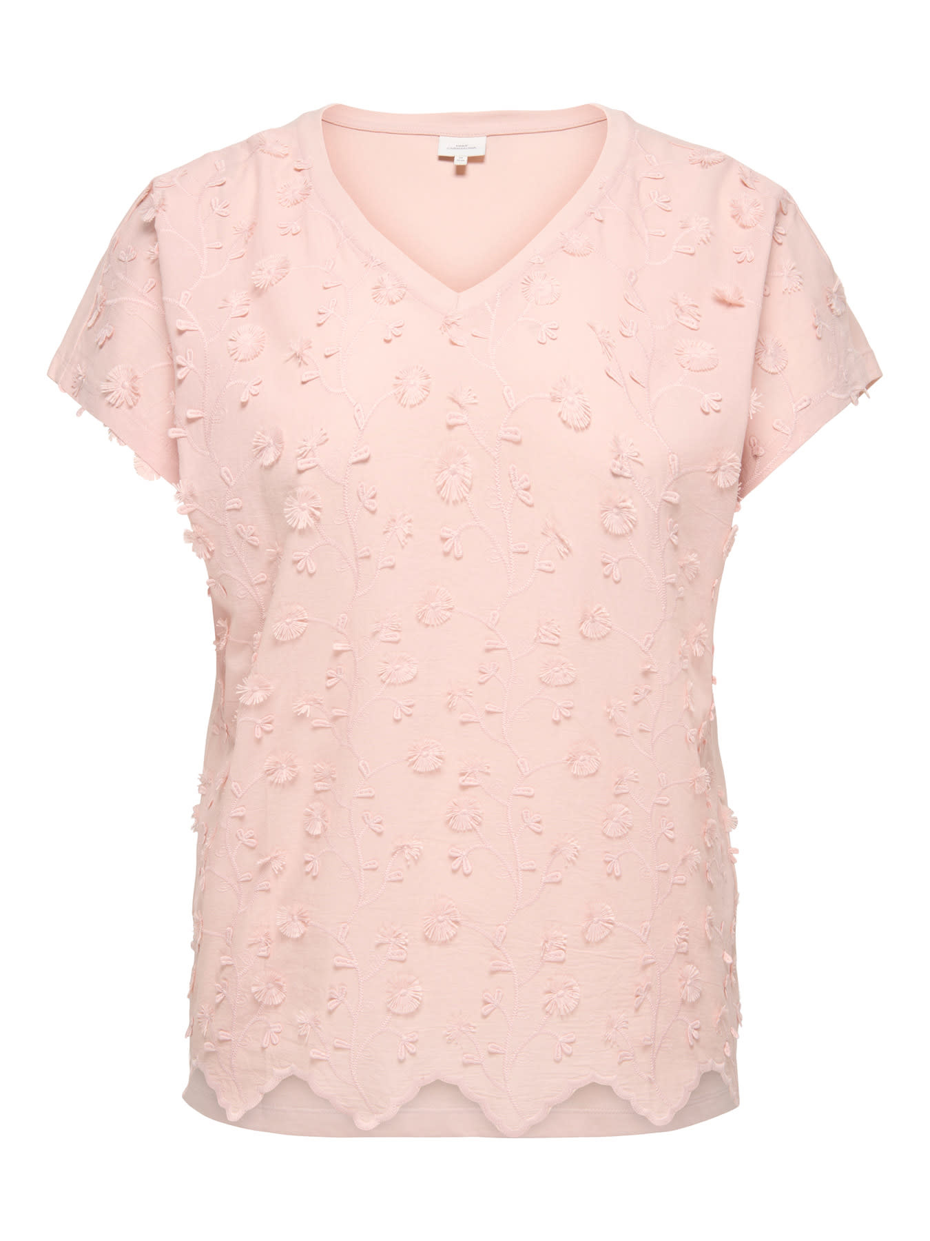 ONLY CARMAKOMA CARLULU LIFE S/S V-NECK TOP BOX JRS