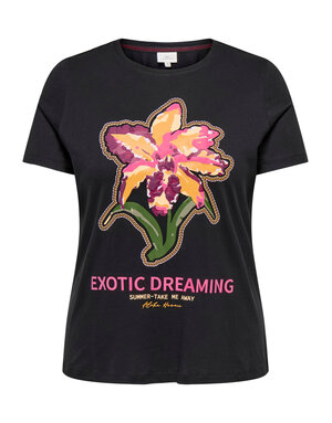 ONLY CARMAKOMA CARELLIOT LIFE S/S O-NECK JEANS TEE JRS