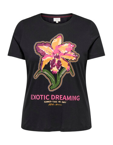 ONLY CARMAKOMA CARELLIOT LIFE S/S O-NECK JEANS TEE JRS