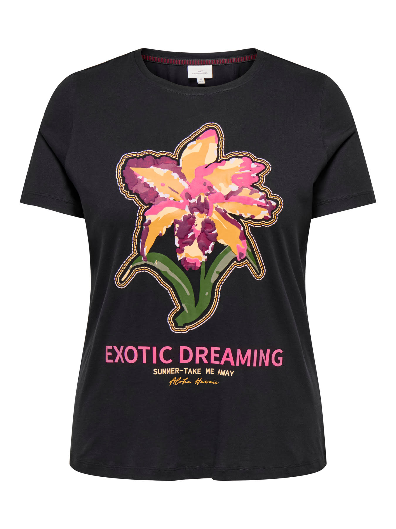 ONLY CARMAKOMA CARELLIOT LIFE S/S O-NECK JEANS TEE JRS