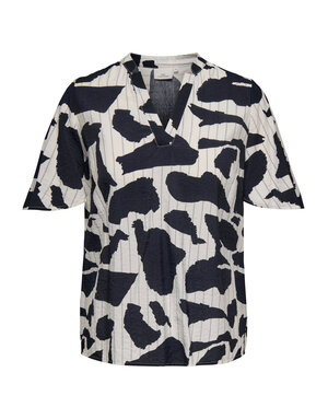 ONLY CARMAKOMA CARMISIA LIFE 2/4 V-NECK TOP AOP