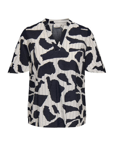 ONLY CARMAKOMA CARMISIA LIFE 2/4 V-NECK TOP AOP