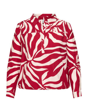 ONLY CARMAKOMA CARCAMILLE L/S V-NECK BLOUSE AOP