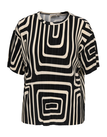 ONLY CARMAKOMA CARRAVENNA S/S PLISSE AOP TOP JRS NOOS