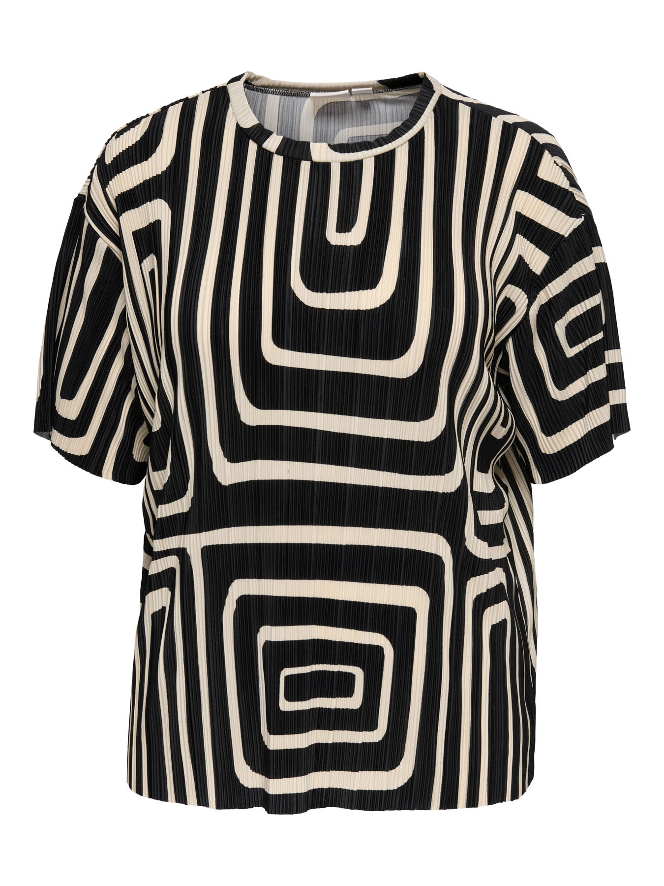 ONLY CARMAKOMA CARRAVENNA S/S PLISSE AOP TOP JRS NOOS