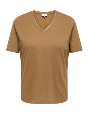 ONLY CARMAKOMA CARTOBI LIFE S/S V-NECK TEE JRS