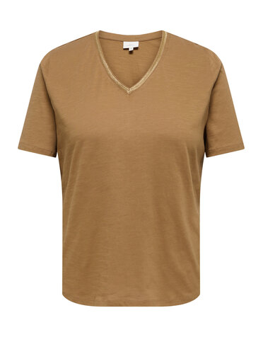 ONLY CARMAKOMA CARTOBI LIFE S/S V-NECK TEE JRS