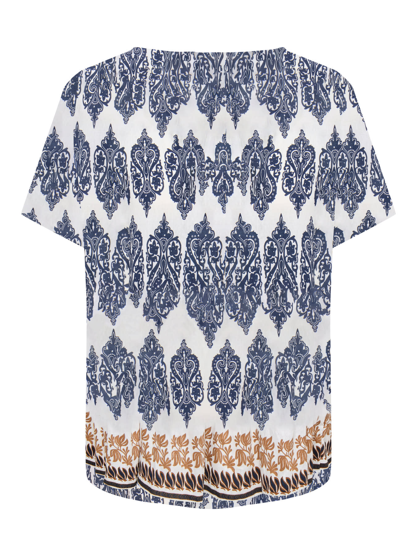 ONLY CARMAKOMA CARHAVANA LIFE SS V-NECK TOP AOP