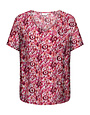 ONLY CARMAKOMA CARHAVANA LIFE SS V-NECK TOP AOP