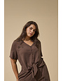 ONLY CARMAKOMA CAREVALOU METTA 2/4 KNOT SHIRT WVN