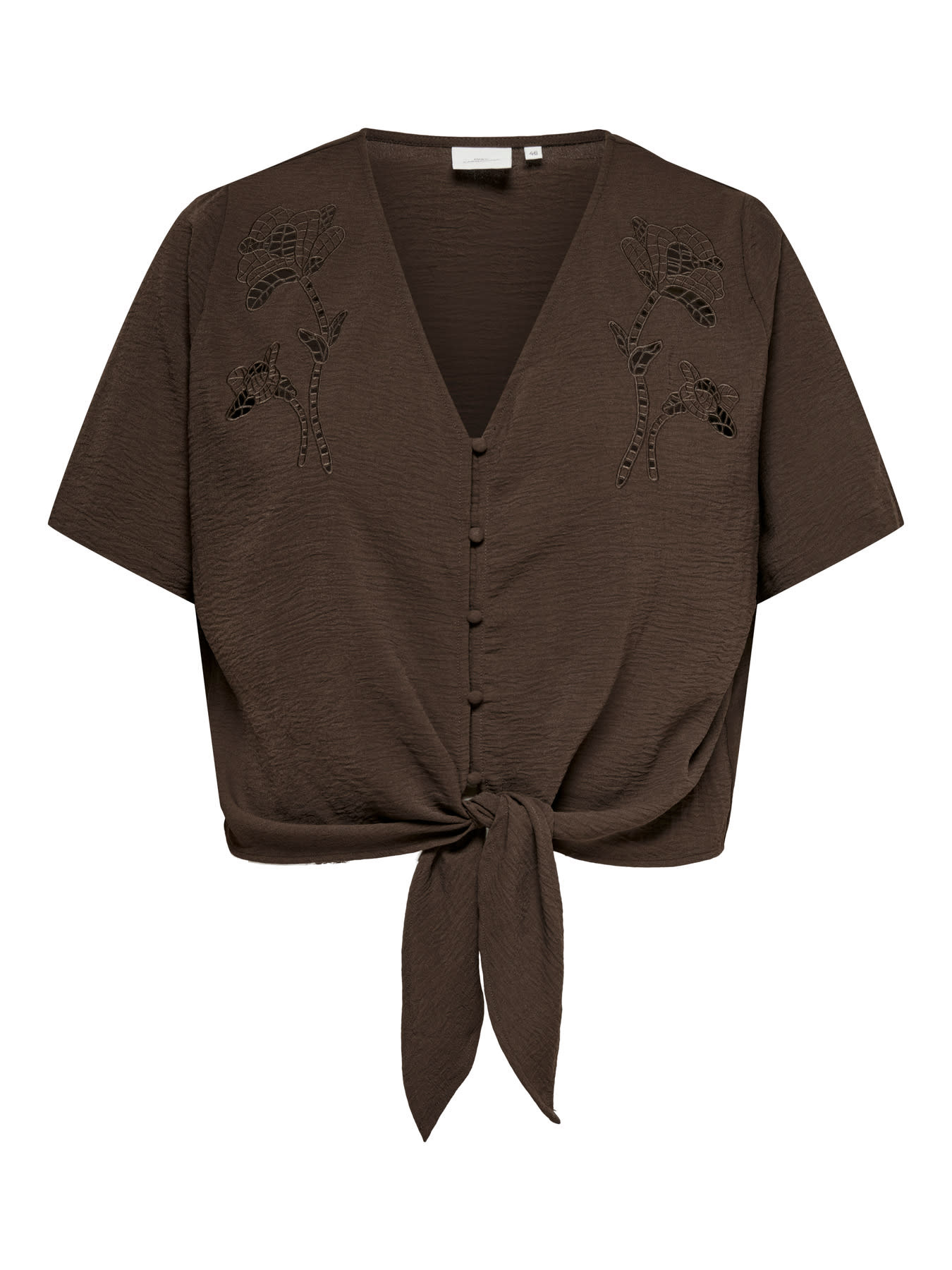 ONLY CARMAKOMA CAREVALOU METTA 2/4 KNOT SHIRT WVN
