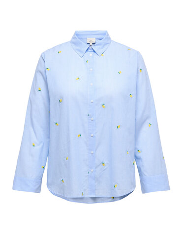 ONLY CARMAKOMA CARNEW LINA GRACE LS EMB SHIRT WVN