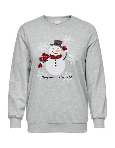 ONLY CARMAKOMA CARXMAS SNOW LS O-NECK SWEAT SWT
