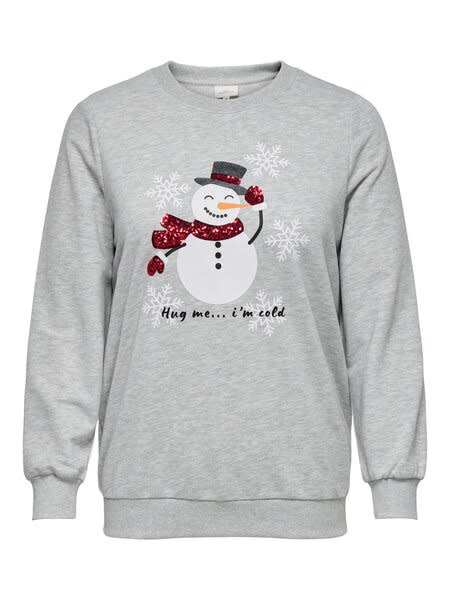 ONLY CARMAKOMA CARXMAS SNOW LS O-NECK SWEAT SWT