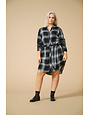 ONLY CARMAKOMA CARRILEY LIFE LS RHINEST CHECK DRESS WVN