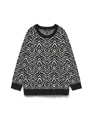 Vero Moda Curve VMCARIA ART LS O-NECK PULLOVER GA CUR