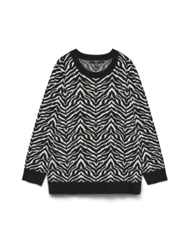 Vero Moda Curve VMCARIA ART LS O-NECK PULLOVER GA CUR