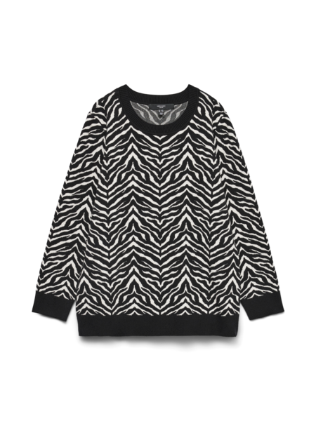 Vero Moda Curve VMCARIA ART LS O-NECK PULLOVER GA CUR