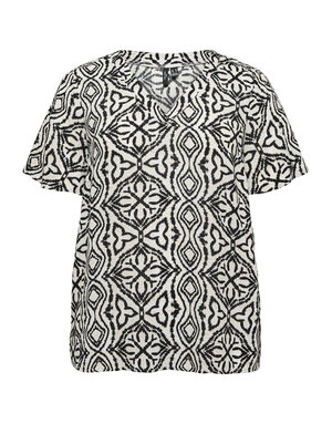 Vero Moda Curve VMCMENNY SS TOP WVN GA CUR