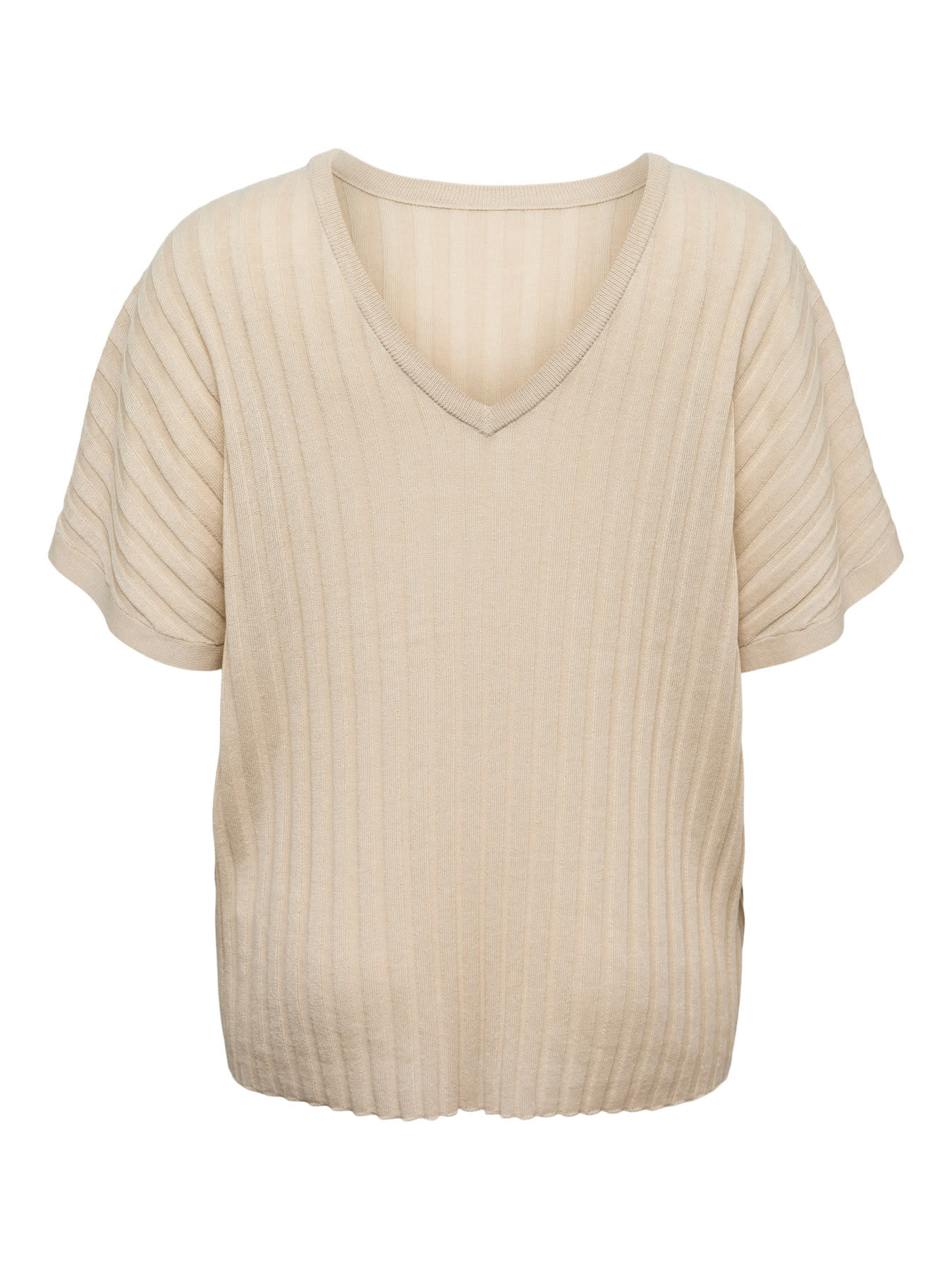 Vero Moda Curve VMCBARBADOS SS V-BACK PULLOVER GA CUR