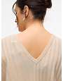 Vero Moda Curve VMCBARBADOS SS V-BACK PULLOVER GA CUR